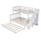 preview thumbnail 1 of 18, White Twin-Over-Full Bunk Bed with Storage Stairs & Trundle聽 White - Full