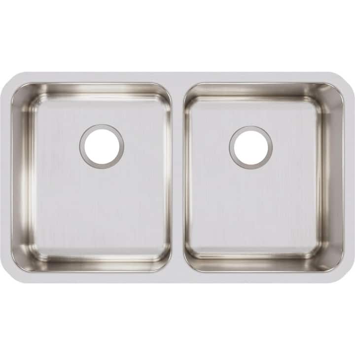 Elkay Lustertone 30-3/4" Undermount Double Basin Stainless Steel