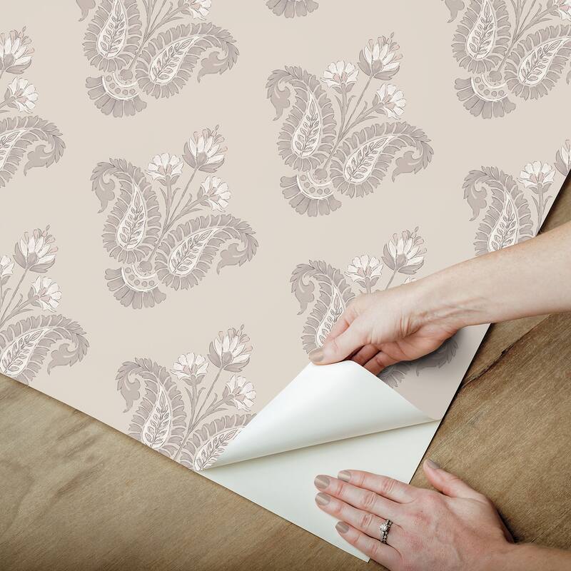 NuWallpaper Nabela Noor Home Fazia Jute Peel and Stick Wallpaper