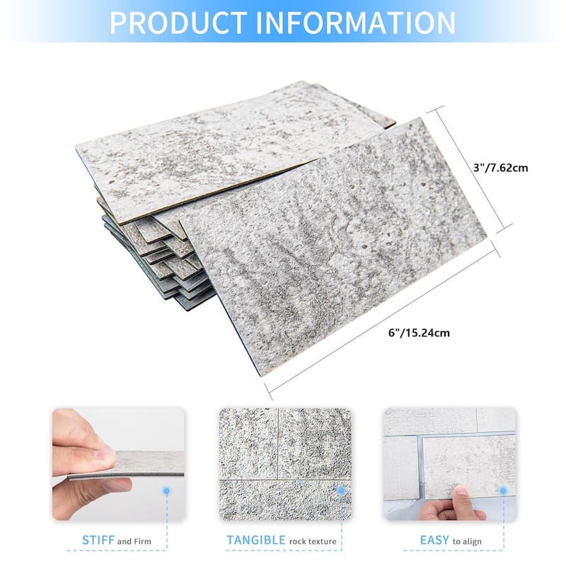 Art3d 102pcs 3"X6" Adhesive Subway Tiles & Wall Tiles Cover 12.75 Sq.Ft.