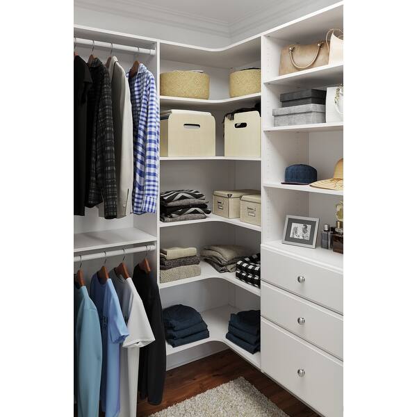 Shop Easy Track Ph43 114 Wide Ultimate Corner Closet Organizer System Overstock 31038334 White