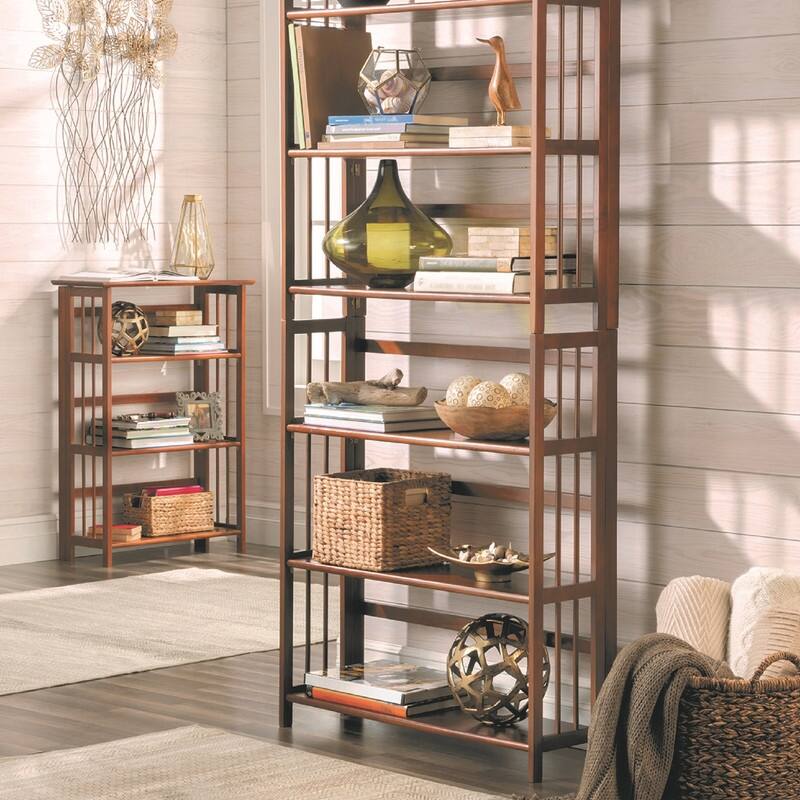 Porch & Den Edgemont 100% Solid Wood Folding Stackable 27.5-inch Bookcase