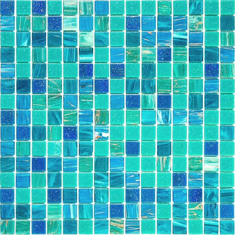 Apollo tile 12" x 12" Mingles Glossy Blue Green Glass Tile (20 sq ft/case) - 20 Pack