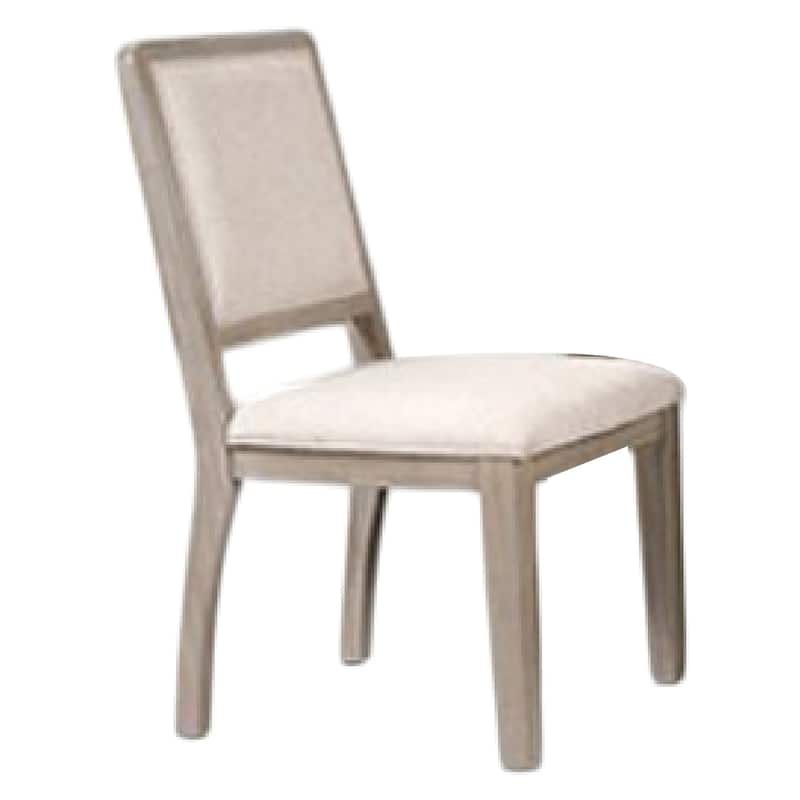 Giva 7pc Dining Table Set, 6 Polyester Chairs, Natural Brown Wood