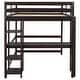 preview thumbnail 13 of 86, Elegant Loft Wood Bed with built-in desk,Ladder