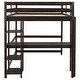 preview thumbnail 16 of 25, Modern Full Size Loft Bed With Desk And Shelves,Space Storage for Bedroom