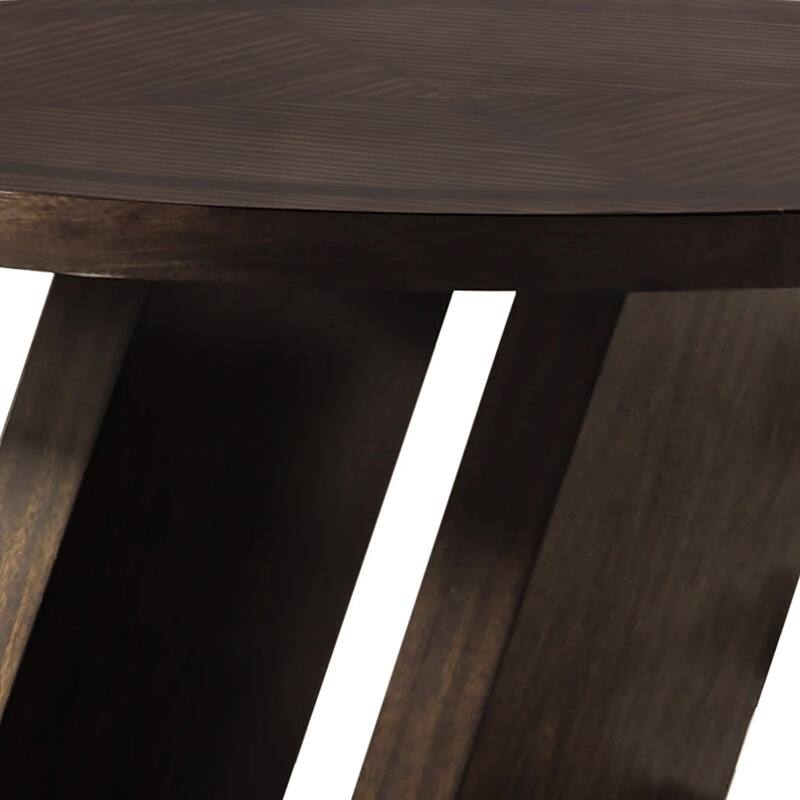 Hols Dining Table, 54 Inch Espresso Brown Wood Top, Angled Pedestal Legs - Espresso Brown