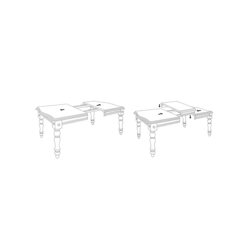 Extendable Dining Table 72" Rectangular Seats 8 - Art Deco Style Table - 72