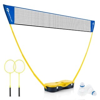 Portable Badminton Set Outdoor Sport Game Set with 2 Shuttlecocks - 106.5" x 13" x 63"