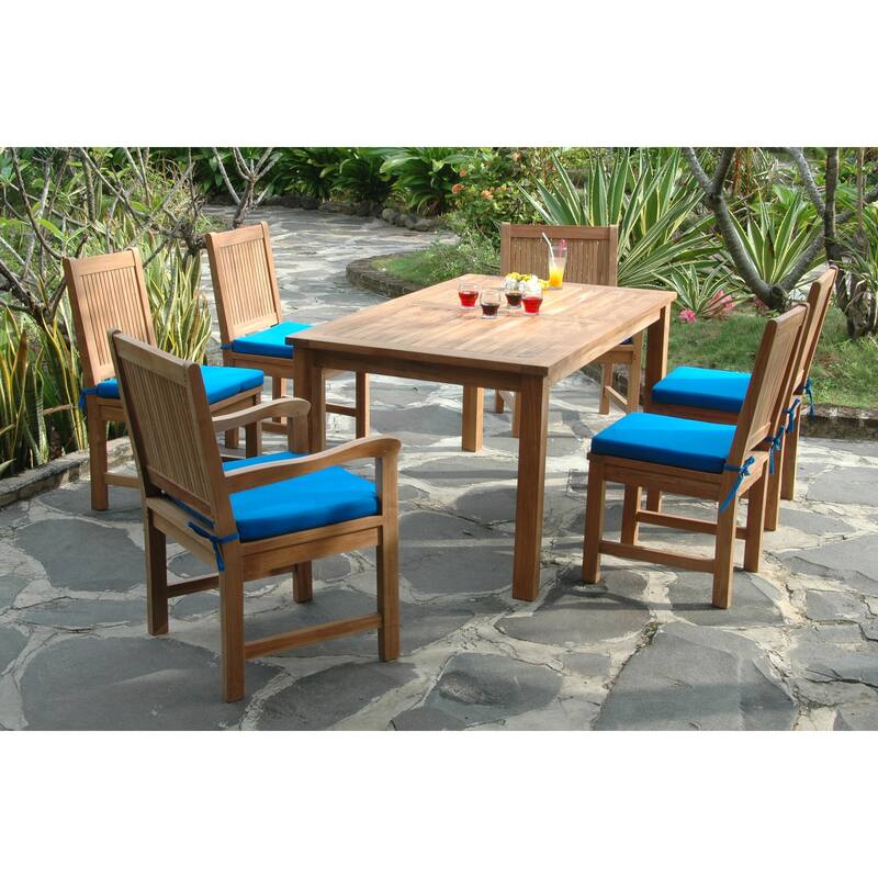 Rectangular Dining Set - 7 Piece Table & Chair Set - Mediterranean Style - Modern Kitchen Furniture