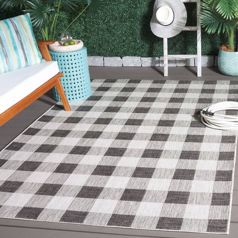 SAFAVIEH Courtyard Eveli Transitional Rug - 5'3" x 7'6" - Grey/Dark Grey
