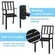 preview thumbnail 9 of 8, 2pcs Backrest Vertical Grid Wrought Iron Dining Chair, Black