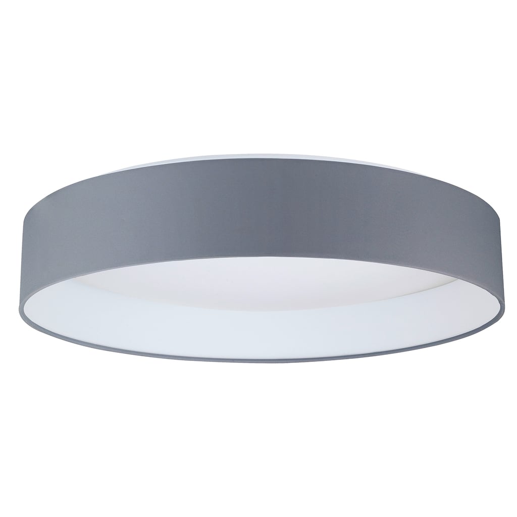 Eglo Palomaro 20-inch White Glass Ceiling Light with Charcoal Grey Fabric