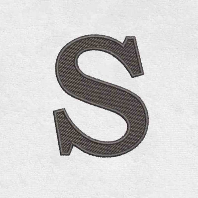 Avanti Linens Wht/Gry Block Monogram Hand Towel - Hand Towel