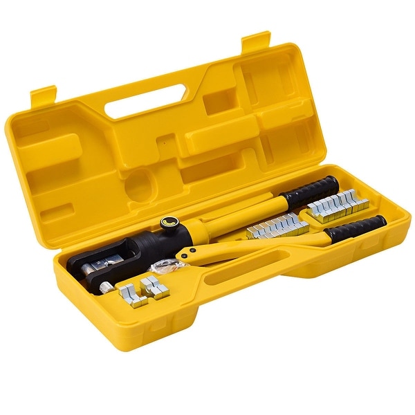 12 Ton Hydraulic Wire Terminal Crimper Battery Cable Lug Crimping Tool w//Dies