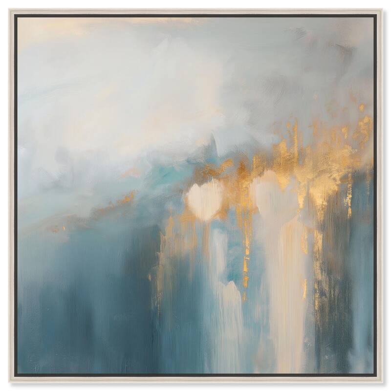 Golden Tears II Canvas by Art Remedy - Silver - 16" x 16"