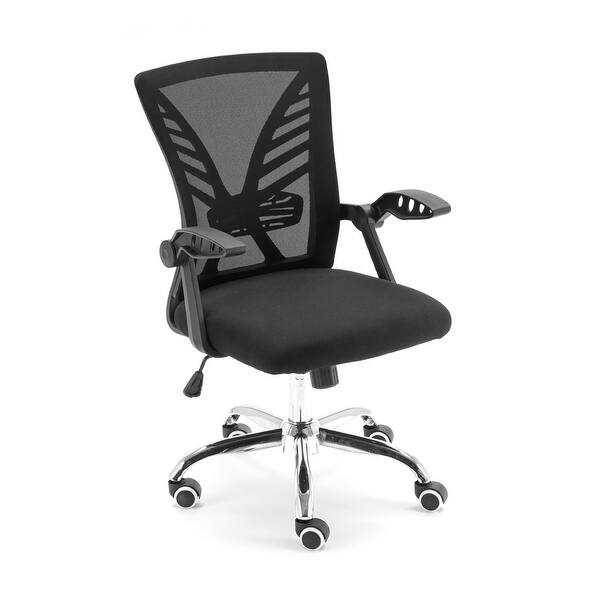 Shop Medium Back Wide Mesh Home Office Chair Computer Swivel Chair Black Overstock 31681436