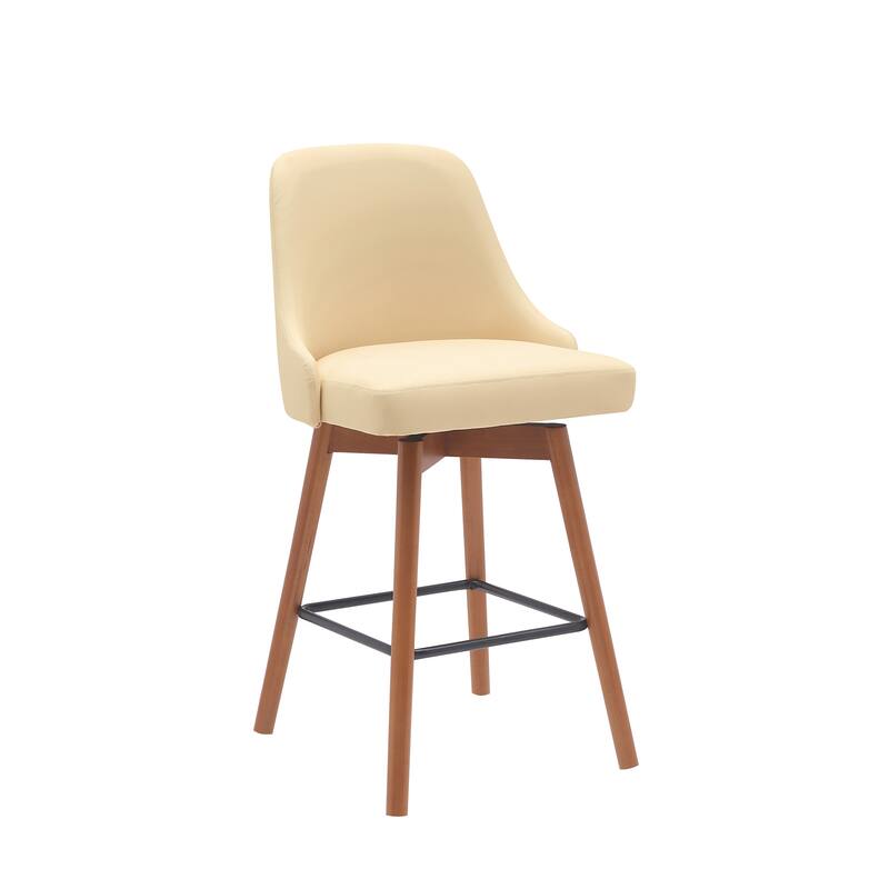 Sicily Faux Leather or Fabric Upholstered Swivel Counter or Bar Stool