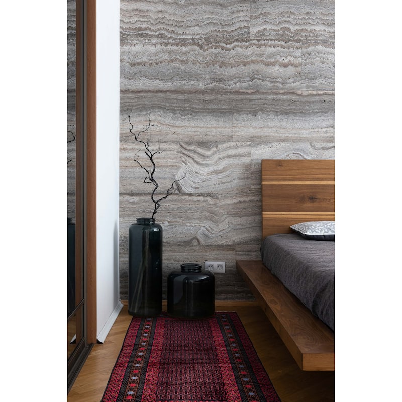 ECARPETGALLERY Hand-knotted Teimani Red Wool Rug - 3'3 x 6'6