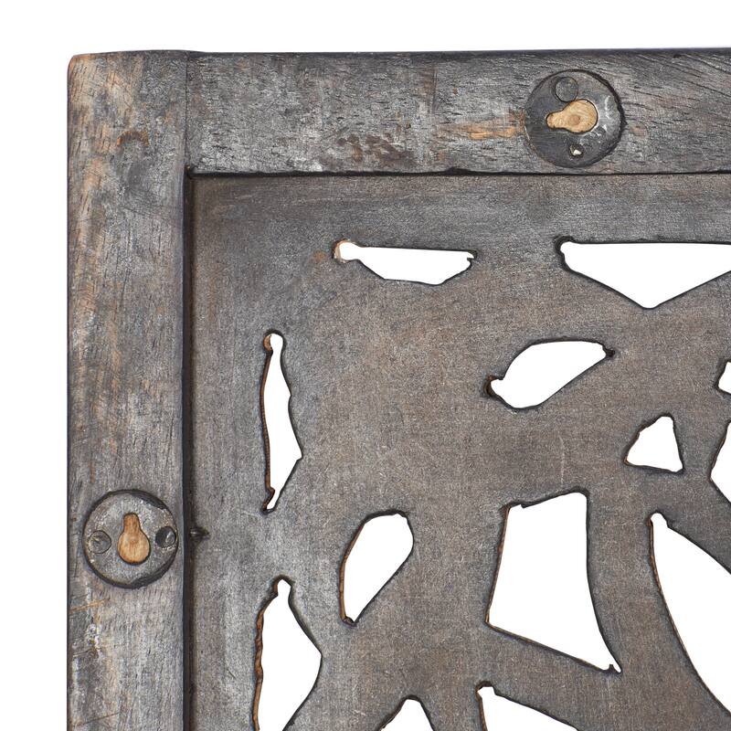 Brown MDF Traditional Wall Decor Ornamental (Set of 2)