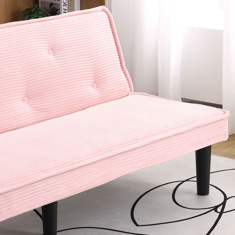 65.7" Corduroy Armless Upholstered Sofa Bed