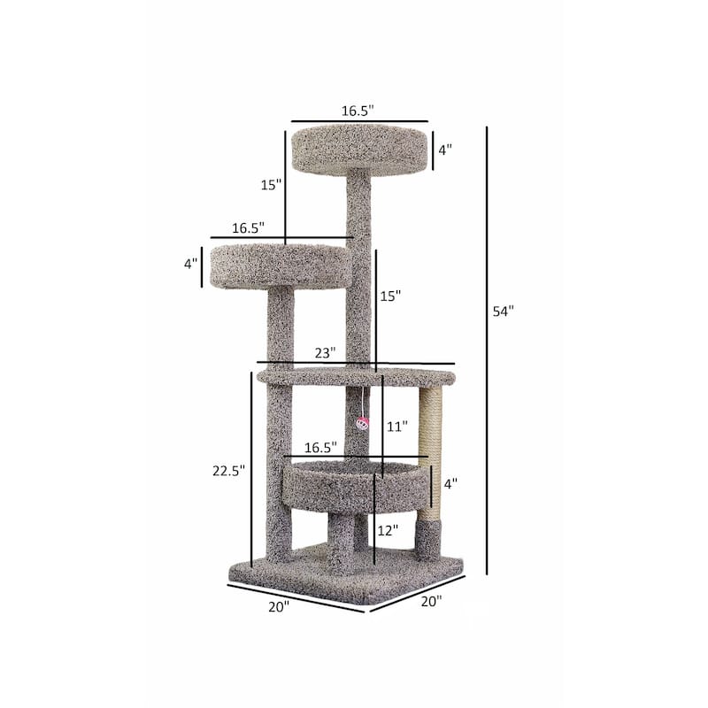 New Cat Condos Solid Wood Sturdy Cat Tower with Beds