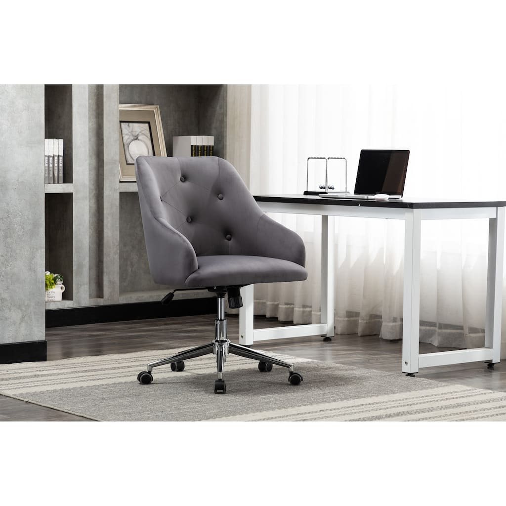 Porthos Home Livia Chair For Desk, Semi Wingback In Velvet Fabric