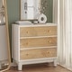preview thumbnail 10 of 27, COZAYH 3-Drawer Farmhouse Dresser with Handicraft Wood Ring Motif, Rustic Nightstand Wooden Finish, Boho, Natural Wood