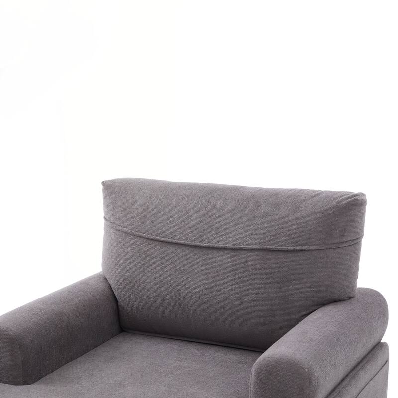 Modern Minimalist Chenille Fabric Chaise Lounge Recliner Single Sofa Living Room Bedroom