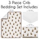 preview thumbnail 2 of 4, Sweet Jojo Designs Boho Teddy Bear Boy, Girl, Gender Neutral 3pc Nursery Crib Bedding Set -Brown, Watercolor Wholesome Aesthetic