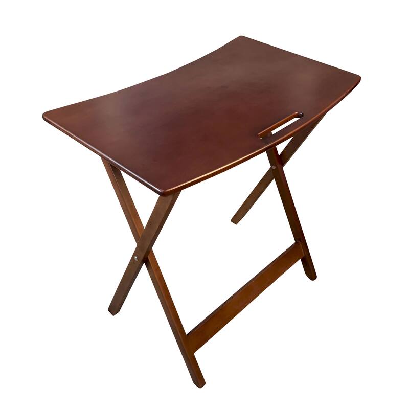 Solid Bamboo Folding Personal Table - Mahogany