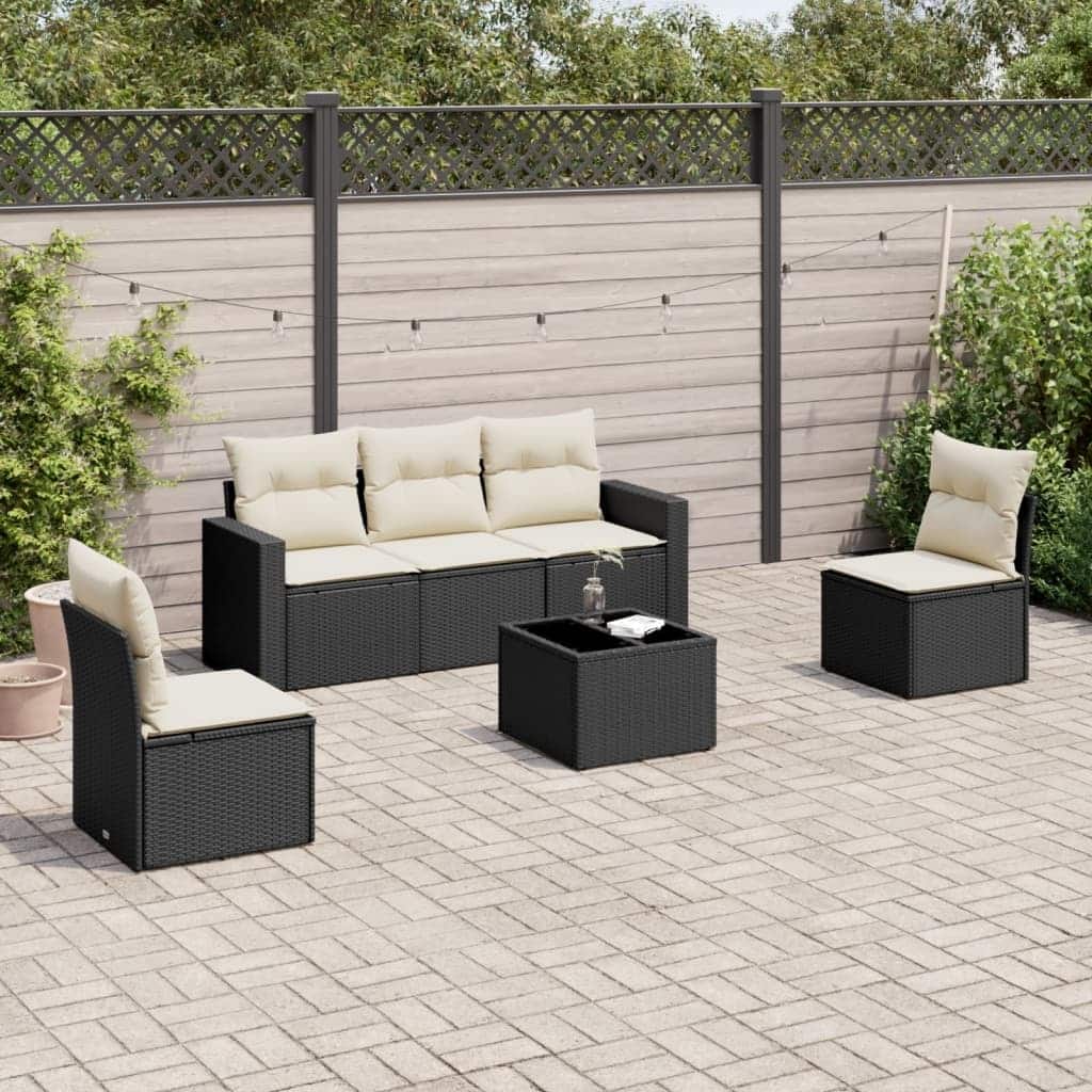 vidaXL Garden Sofa Set PE rattan Large Adjustable Feet