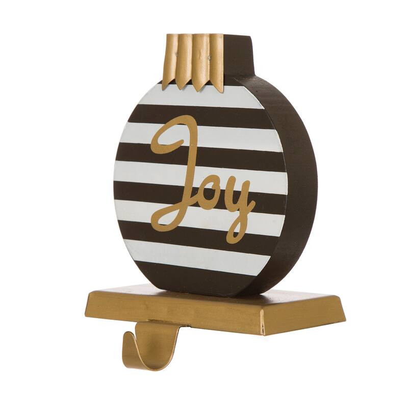 Glitzhome Christmas Wooden/Metal LED Snowman Paw Stocking Holders Mantel Ornament