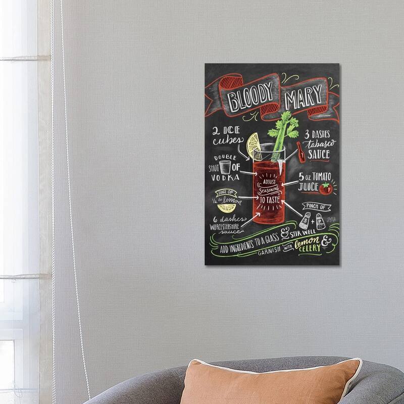 iCanvas "Bloody Mary Recipe" by Lily & Val Canvas Print - 26x18x1.5