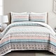 preview thumbnail 8 of 37, Lush Decor Hygge Geo 3-piece Quilt Set Multicolored - Full - Queen