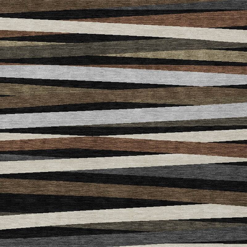 HomeRoots Striped Transitional Rectangle Outdoor Rug