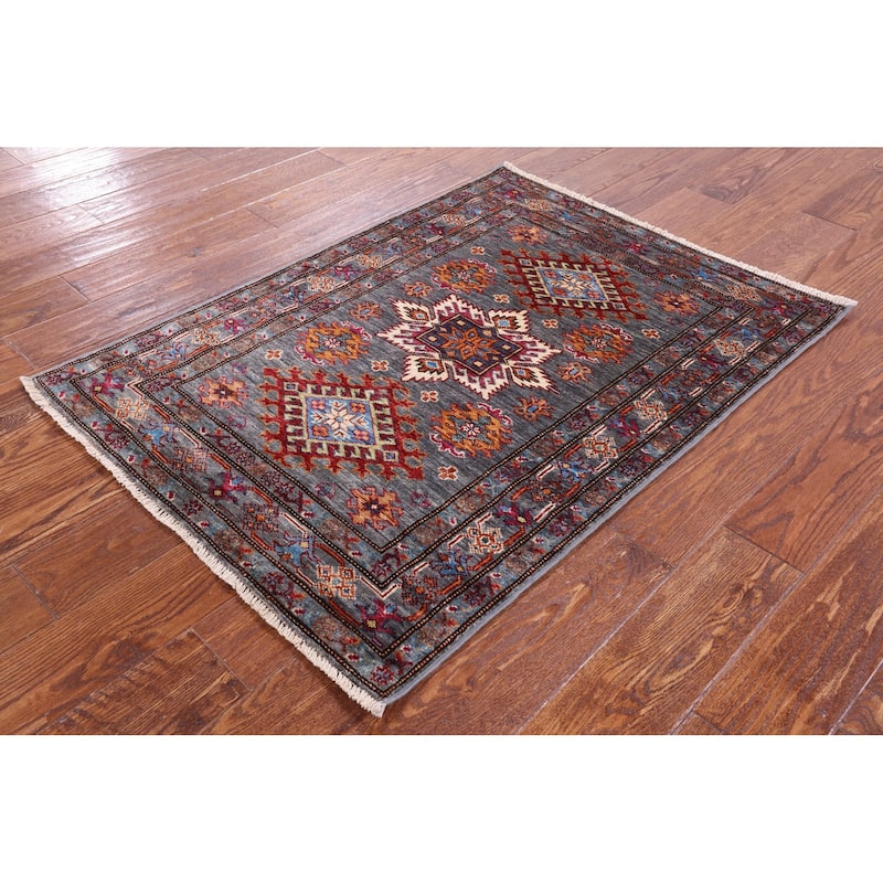 Golden Nile Super Kazak Hand Knotted Wool Rug - 2' 10" X 4' 0"