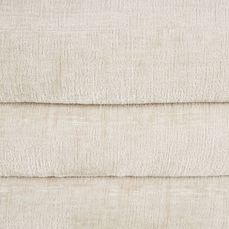 Beige Polyester Arched Swivel Living Room Accent Chair