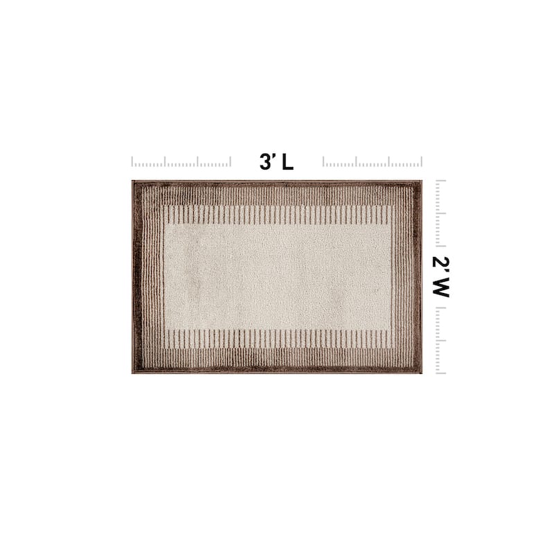 World Rug Gallery Modern Abstract Bordered Area Rug for Living Room, Bedroom, or Entryway - Low Pile Indoor Rug