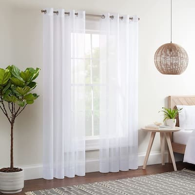 Eclipse Calia Modern Sheer Voile Light Filtering Grommet Curtains (2 Panels)