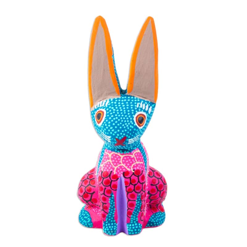 Novica Handmade Oaxacan Bunny Wood Alebrije Figurine