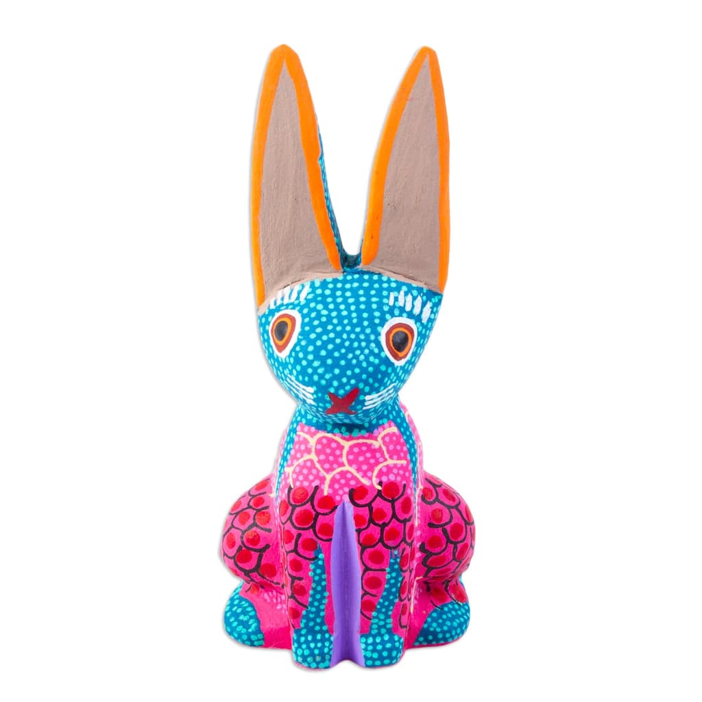 Novica Handmade Oaxacan Bunny Wood Alebrije Figurine