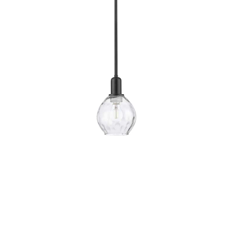 Innovations Lighting 716-1S-10-6 Waverly Pendant Waverly 6" Wide Mini - Matte Black / Clear