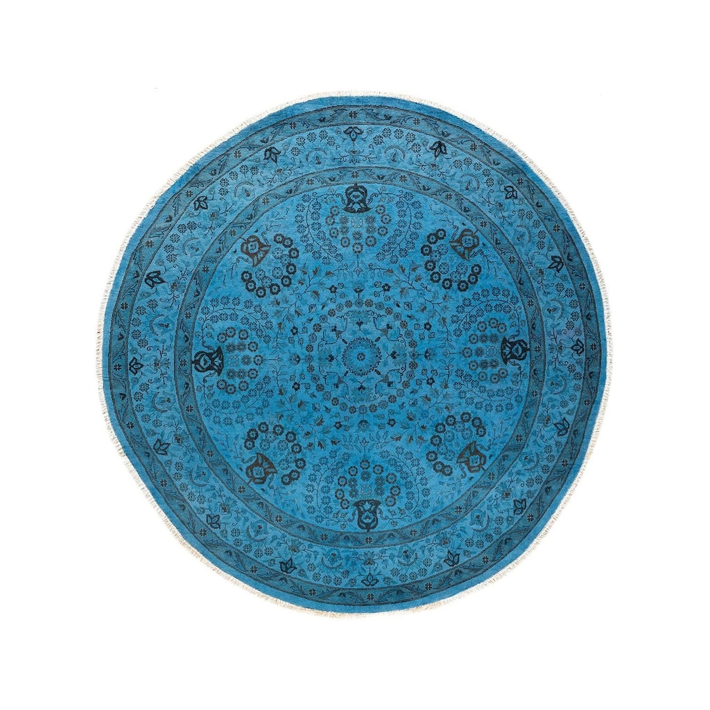 Fine Vibrance, One-of-a-Kind Hand-Knotted Area Rug - Blue, 6' 0" x 6' 1" - 6' 0" x 6' 1"