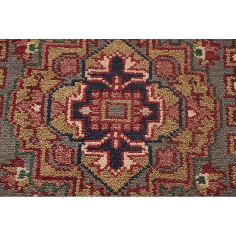 Geometric Heriz-Serapi Accent Rug Handmade Oriental Wool Carpet - 2'6"x 5'10"