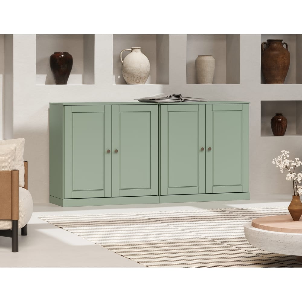 Palace Imports Solid Wood Sideboard, Raised Panel Doors, Adjustable Shelves