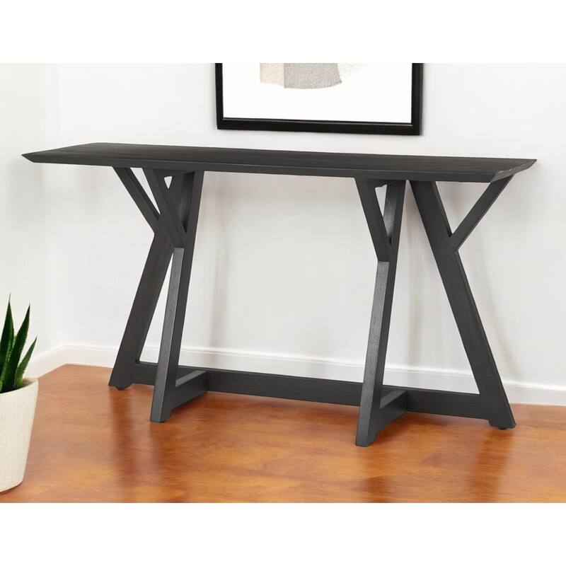 HomeRoots 54" Brown Solid Wood Trestle Console Table - 54' X '29.5' X '16 - Brown
