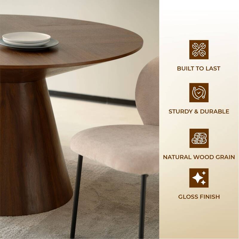 Round 47" Dining Table with Ash Wood Veneer Top Fynix Collection