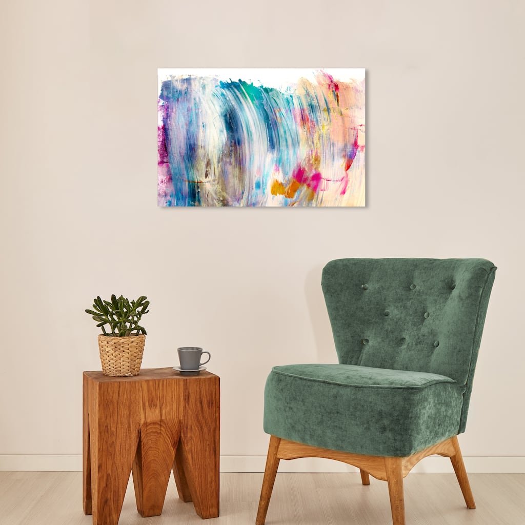 Wynwood Studio Canvas Abstract That New Love Blue and Turquoise Modern & Contemporary Wall Art Canvas Print