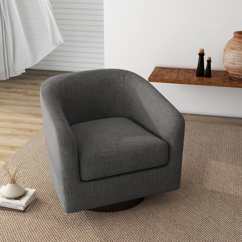 Round Barrel Armchair 360-Degree Swivel Accent Chairs